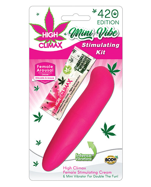 High Climax Mini Vibe Stimulating Kit W/hemp Seed Oil - Pink