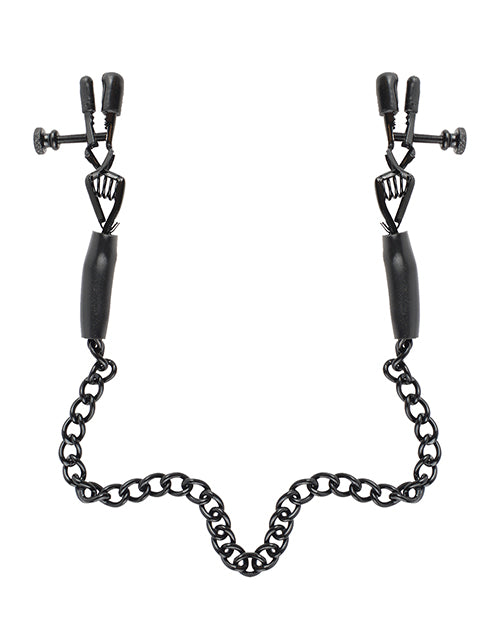 Fetish Fantasy Series Adjustable Nipple Chain Clamps - Black